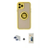 MARSİLYAN™- iPhone 11 Pro Max Kılıf Yörünge Çizgi - Siyah 6D Mat Seramik Hayalet Nano Ekran Koruyucu + Pers Alüminyum Kamera Lens - LT