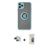 MARSİLYAN™- iPhone 11 Pro Max Kılıf Yörünge Çizgi - Siyah 6D Mat Seramik Hayalet Nano Ekran Koruyucu + Pers Alüminyum Kamera Lens - SH