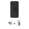 MARSİLYAN™- iPhone 11 Pro Max Kılıf Yörünge Çizgi - Siyah 6D Mat Seramik Hayalet Nano Ekran Koruyucu + Pers Alüminyum Kamera Lens - SH