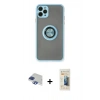 MARSİLYAN™- iPhone 11 Pro Max Kılıf Yörünge Çizgi - Siyah 6D Mat Seramik Hayalet Nano Ekran Koruyucu + Pers Alüminyum Kamera Lens - LT