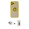 MARSİLYAN™- iPhone 11 Pro Max Kılıf Yörünge Çizgi - Siyah 6D Mat Seramik Hayalet Nano Ekran Koruyucu + Pers Alüminyum Kamera Lens - YL