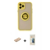MARSİLYAN™- iPhone 11 Pro Max Kılıf Yörünge Çizgi - Siyah 6D Mat Seramik Hayalet Nano Ekran Koruyucu + Renkli Kamera Lens Koruma Cam - TU