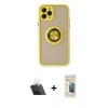MARSİLYAN™- iPhone 11 Pro Max Kılıf Yörünge Çizgi - Siyah 6D Mat Seramik Hayalet Nano Ekran Koruyucu + Kamera Lens Koruma Cam - SF
