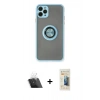 MARSİLYAN™- iPhone 11 Pro Max Kılıf Yörünge Çizgi - Siyah 6D Mat Seramik Hayalet Nano Ekran Koruyucu + Kamera Lens Koruma Cam - SF