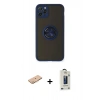 MARSİLYAN™- iPhone 11 Pro Max Kılıf Yörünge Çizgi - Siyah Bilvis Hayalet Cam Ekran Koruyucu + Renkli Kamera Lens Koruma Cam - TU