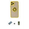 MARSİLYAN™- iPhone 11 Pro Max Kılıf Yörünge Çizgi - Siyah Joko Magic 5D Hayalet Cam + Metal Kamera Lens Koruma Cam - AKYL