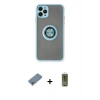 MARSİLYAN™- iPhone 11 Pro Max Kılıf Yörünge Çizgi - Siyah Joko Magic 5D Hayalet Cam + Metal Kamera Lens Koruma Cam - GS
