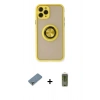MARSİLYAN™- iPhone 11 Pro Max Kılıf Yörünge Çizgi - Siyah Joko Magic 5D Hayalet Cam + Metal Kamera Lens Koruma Cam - GS