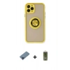 MARSİLYAN™- iPhone 11 Pro Max Kılıf Yörünge Çizgi - Siyah Joko Magic 5D Hayalet Cam + Metal Kamera Lens Koruma Cam - MI
