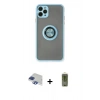 MARSİLYAN™- iPhone 11 Pro Max Kılıf Yörünge Çizgi - Siyah Joko Magic 5D Hayalet Cam + Pers Alüminyum Kamera Lens - LT