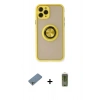 MARSİLYAN™- iPhone 11 Pro Max Kılıf Yörünge Çizgi - Siyah Joko Magic 5D Hayalet Cam + Shine Kamera Lens Koruma Cam - GS
