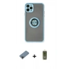 MARSİLYAN™- iPhone 11 Pro Max Kılıf Yörünge Çizgi - Siyah Joko Magic 5D Hayalet Cam + Siyah Metal Kamera Lens Koruma Cam