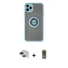 MARSİLYAN™- iPhone 11 Pro Max Kılıf Yörünge Çizgi - Siyah Joko Magic 5D Hayalet Cam + Pers Alüminyum Kamera Lens - SH