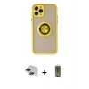 MARSİLYAN™- iPhone 11 Pro Max Kılıf Yörünge Çizgi - Siyah Joko Magic 5D Hayalet Cam + Pers Alüminyum Kamera Lens - SH