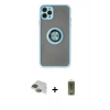 MARSİLYAN™- iPhone 11 Pro Max Kılıf Yörünge Çizgi - Siyah Joko Magic 5D Hayalet Cam + Pers Alüminyum Kamera Lens - YL