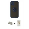 MARSİLYAN™- iPhone 11 Pro Max Kılıf Yörünge Çizgi - Siyah Mat Seramik Nano Ekran Koruyucu + Rainbow Kamera Lens Koruma Cam - GD