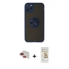 MARSİLYAN™- iPhone 11 Pro Max Kılıf Yörünge Çizgi - Siyah Mat Seramik Nano Ekran Koruyucu + Pers Alüminyum Kamera Lens - KI