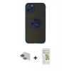 MARSİLYAN™- iPhone 11 Pro Max Kılıf Yörünge Çizgi - Siyah Mat Seramik Nano Ekran Koruyucu + Pers Alüminyum Kamera Lens - YL