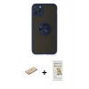 MARSİLYAN™- iPhone 11 Pro Max Kılıf Yörünge Çizgi - Siyah Mat Seramik Nano Ekran Koruyucu + Renkli Kamera Lens Koruma Cam - SI