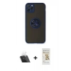 MARSİLYAN™- iPhone 11 Pro Max Kılıf Yörünge Çizgi - Siyah Mat Seramik Nano Ekran Koruyucu + Kamera Lens Koruma Cam - SF