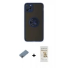MARSİLYAN™- iPhone 11 Pro Max Kılıf Yörünge Çizgi - Siyah Mat Seramik Nano Ekran Koruyucu + Shine Kamera Lens Koruma Cam - GI