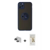 MARSİLYAN™- iPhone 11 Pro Max Kılıf Yörünge Çizgi - Siyah Mat Seramik Nano Ekran Koruyucu + Pers Alüminyum Kamera Lens - SH