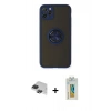 MARSİLYAN™- iPhone 11 Pro Max Kılıf Yörünge Çizgi - Siyah Polymer Nano Ekran Koruyucu + Pers Alüminyum Kamera Lens - SH