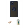 MARSİLYAN™- iPhone 11 Pro Max Kılıf Yörünge Çizgi - Siyah Polymer Nano Ekran Koruyucu + Renkli Kamera Lens Koruma Cam - TU