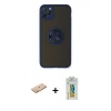MARSİLYAN™- iPhone 11 Pro Max Kılıf Yörünge Çizgi - Siyah Polymer Nano Ekran Koruyucu + Renkli Kamera Lens Koruma Cam - SI