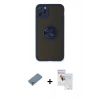 MARSİLYAN™- iPhone 11 Pro Max Kılıf Yörünge Çizgi - Siyah Seramik Nano Ekran Koruyucu + Metal Kamera Lens Koruma Cam - GS