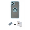 MARSİLYAN™- iPhone 11 Pro Max Kılıf Yörünge Çizgi - Siyah Seramik Nano Ekran Koruyucu + Shine Kamera Lens Koruma Cam - GS