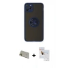 MARSİLYAN™- iPhone 11 Pro Max Kılıf Yörünge Çizgi - Siyah Seramik Nano Ekran Koruyucu + Rainbow Kamera Lens Koruma Cam - GD