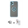 MARSİLYAN™- iPhone 11 Pro Max Kılıf Yörünge Çizgi - Siyah Seramik Nano Ekran Koruyucu + Pers Alüminyum Kamera Lens - SH