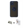 MARSİLYAN™- iPhone 11 Pro Max Kılıf Yörünge Çizgi - Siyah Seramik Nano Ekran Koruyucu + Yeşil Rainbow Kamera Lens Koruma Cam