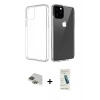 MARSİLYAN™- iPhone 11 Pro Max Kılıf Zirve Doku - Şeffaf Pasifik Cam Ekran Koruyucu + Pers Alüminyum Kamera Lens - YL