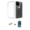 MARSİLYAN™- iPhone 11 Pro Max Kılıf Zirve Doku - Siyah 18D Cam Ekran Koruyucu + Renkli Kamera Lens Koruma Cam - PE