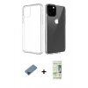 MARSİLYAN™- iPhone 11 Pro Max Kılıf Zirve Doku - Siyah 20D Premium Cam Ekran Koruyucu + Metal Kamera Lens Koruma Cam - MI