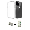 MARSİLYAN™- iPhone 11 Pro Max Kılıf Zirve Doku - Siyah 20D Premium Cam Ekran Koruyucu + Rainbow Kamera Lens Koruma Cam - YL