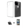 MARSİLYAN™- iPhone 11 Pro Max Kılıf Zirve Doku - Siyah 34D Hayalet Izgaralı Cam + Kamera Lens Koruma Cam - SF