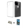 MARSİLYAN™- iPhone 11 Pro Max Kılıf Zirve Doku - Siyah 34D Izgaralı Cam + Rainbow Kamera Lens Koruma Cam - GD