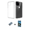 MARSİLYAN™- iPhone 11 Pro Max Kılıf Zirve Doku - Siyah 34D Izgaralı Cam + Metal Kamera Lens Koruma Cam - SH