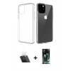 MARSİLYAN™- iPhone 11 Pro Max Kılıf Zirve Doku - Siyah 360 Mat Full Body Arka Koruyucu + Kamera Lens Koruma Cam - SF
