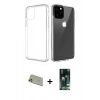 MARSİLYAN™- iPhone 11 Pro Max Kılıf Zirve Doku - Siyah 360 Mat Full Body Arka Koruyucu + Rainbow Kamera Lens Koruma Cam - GD