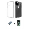 MARSİLYAN™- iPhone 11 Pro Max Kılıf Zirve Doku - Siyah 360 Mat Full Body Arka Koruyucu + Shine Kamera Lens Koruma Cam - SH