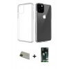 MARSİLYAN™- iPhone 11 Pro Max Kılıf Zirve Doku - Siyah 360 Mat Full Body Arka Koruyucu + Rainbow Kamera Lens Koruma Cam - YL