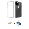 MARSİLYAN™- iPhone 11 Pro Max Kılıf Zirve Doku - Siyah 3D Antistatik Seramik Nano Ekran Koruyucu + Renkli Kamera Lens Koruma Cam - SI