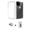 MARSİLYAN™- iPhone 11 Pro Max Kılıf Zirve Doku - Siyah 6D Mat Seramik Hayalet Nano Ekran Koruyucu + Pers Alüminyum Kamera Lens - KI