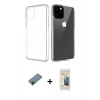 MARSİLYAN™- iPhone 11 Pro Max Kılıf Zirve Doku - Siyah 6D Mat Seramik Hayalet Nano Ekran Koruyucu + Shine Kamera Lens Koruma Cam - SH