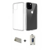 MARSİLYAN™- iPhone 11 Pro Max Kılıf Zirve Doku - Siyah Bilvis Hayalet Cam Ekran Koruyucu + Rainbow Kamera Lens Koruma Cam - GD