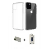 MARSİLYAN™- iPhone 11 Pro Max Kılıf Zirve Doku - Siyah Bilvis Hayalet Cam Ekran Koruyucu + Rainbow Kamera Lens Koruma Cam - YL